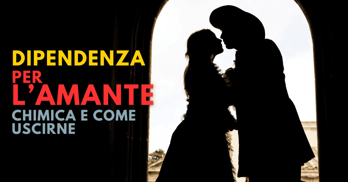 Coppia in cornice d'amore, dipendenza per l'amante e superamento.