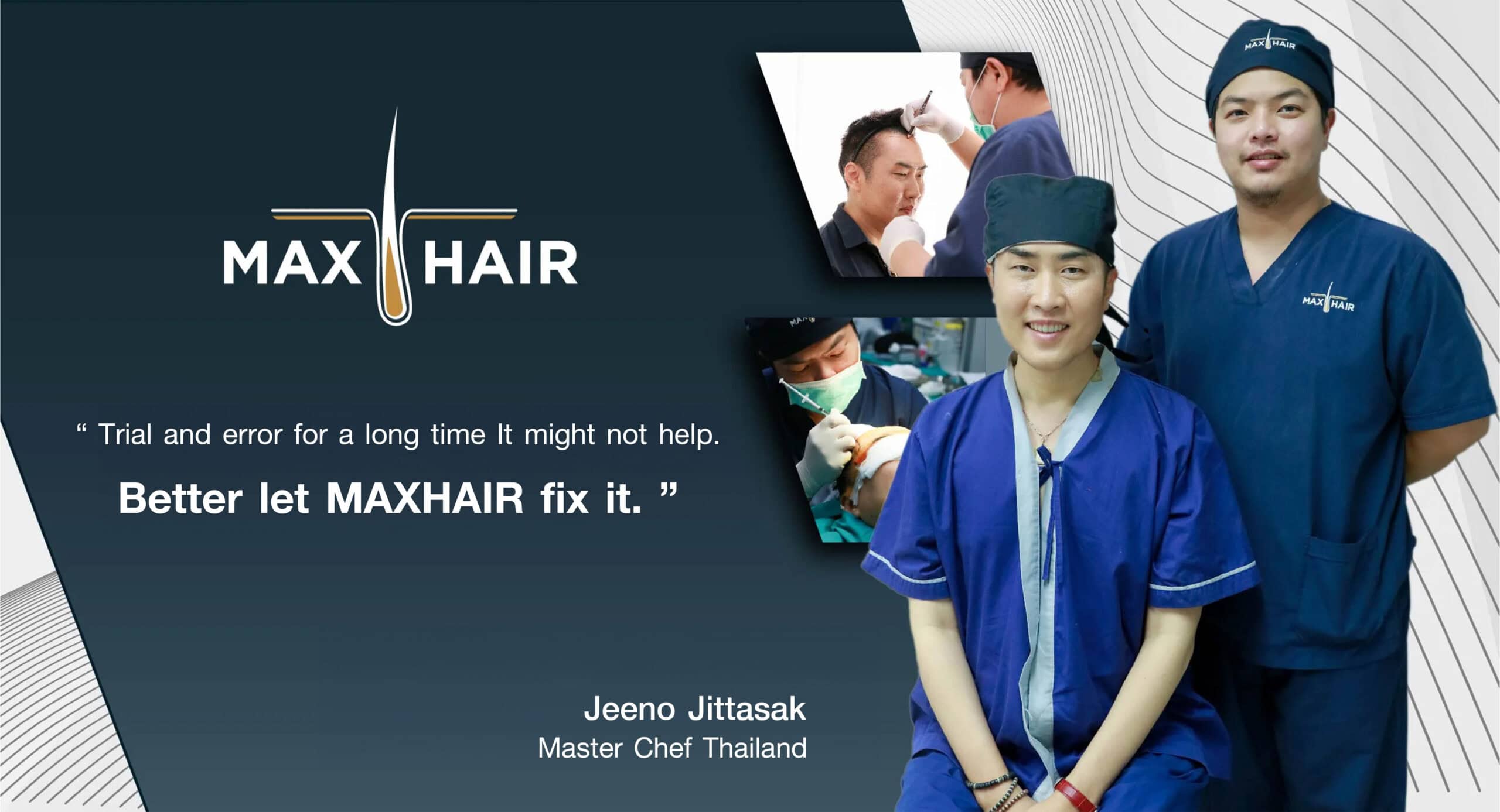 Testimonial for Max Hair Thailand from Jeeno Jittasak