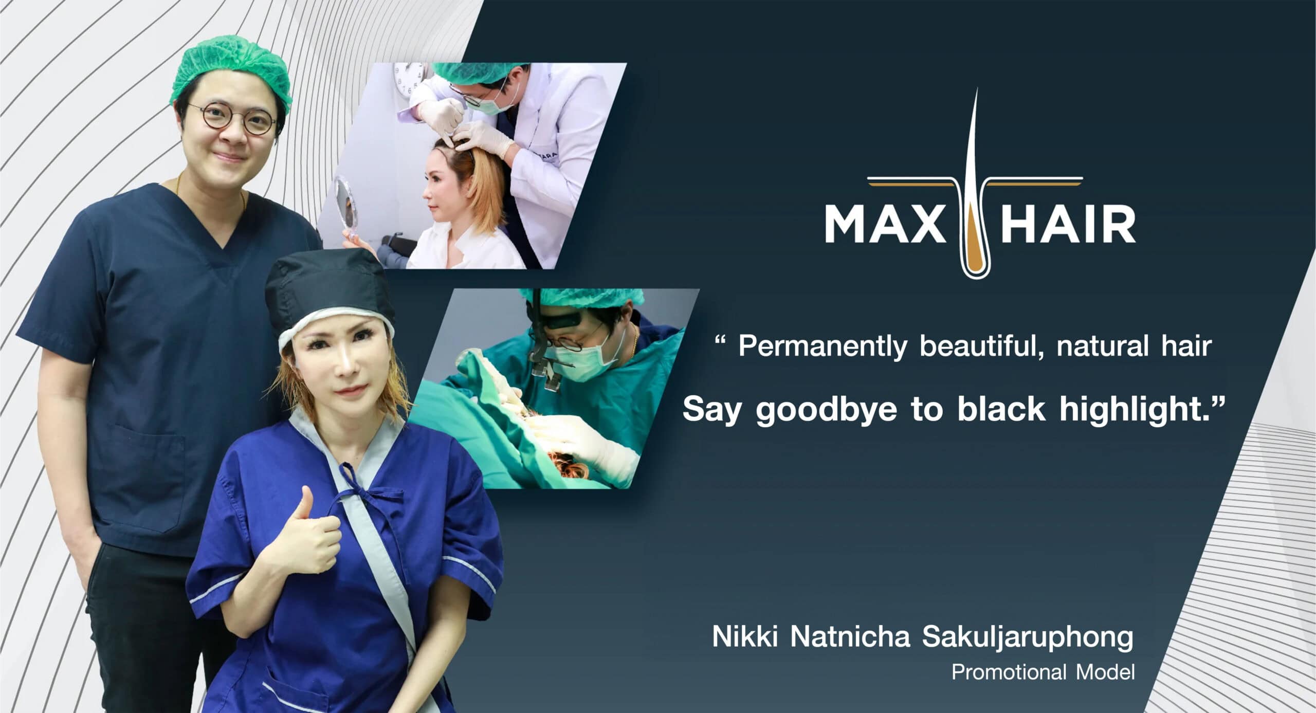 A doctor and Nikki Natnicha at Max Hair Clinic