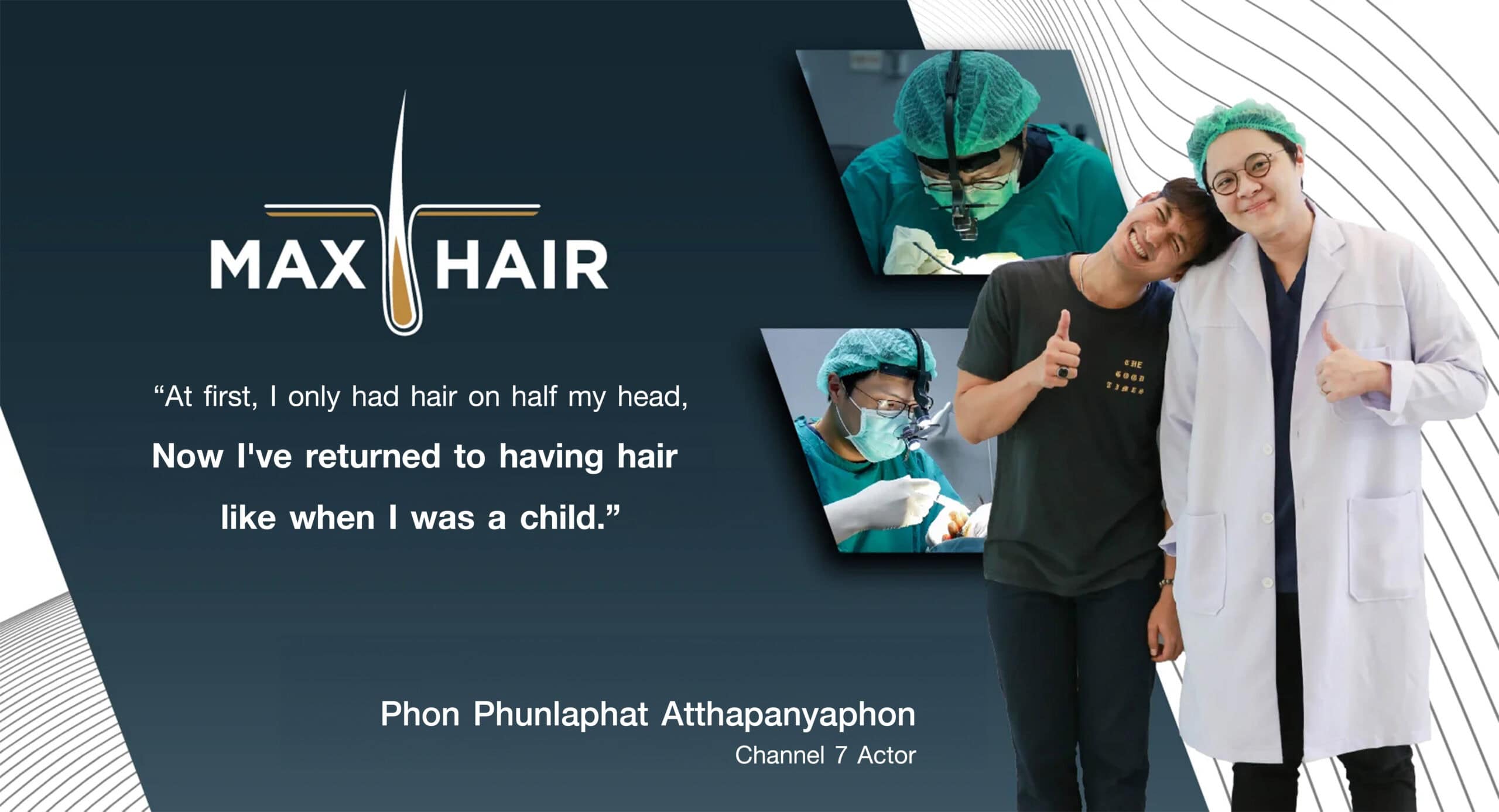 Testimonial for Max Hair Thailand from Phon Phunlaphat Atthapanyaphon
