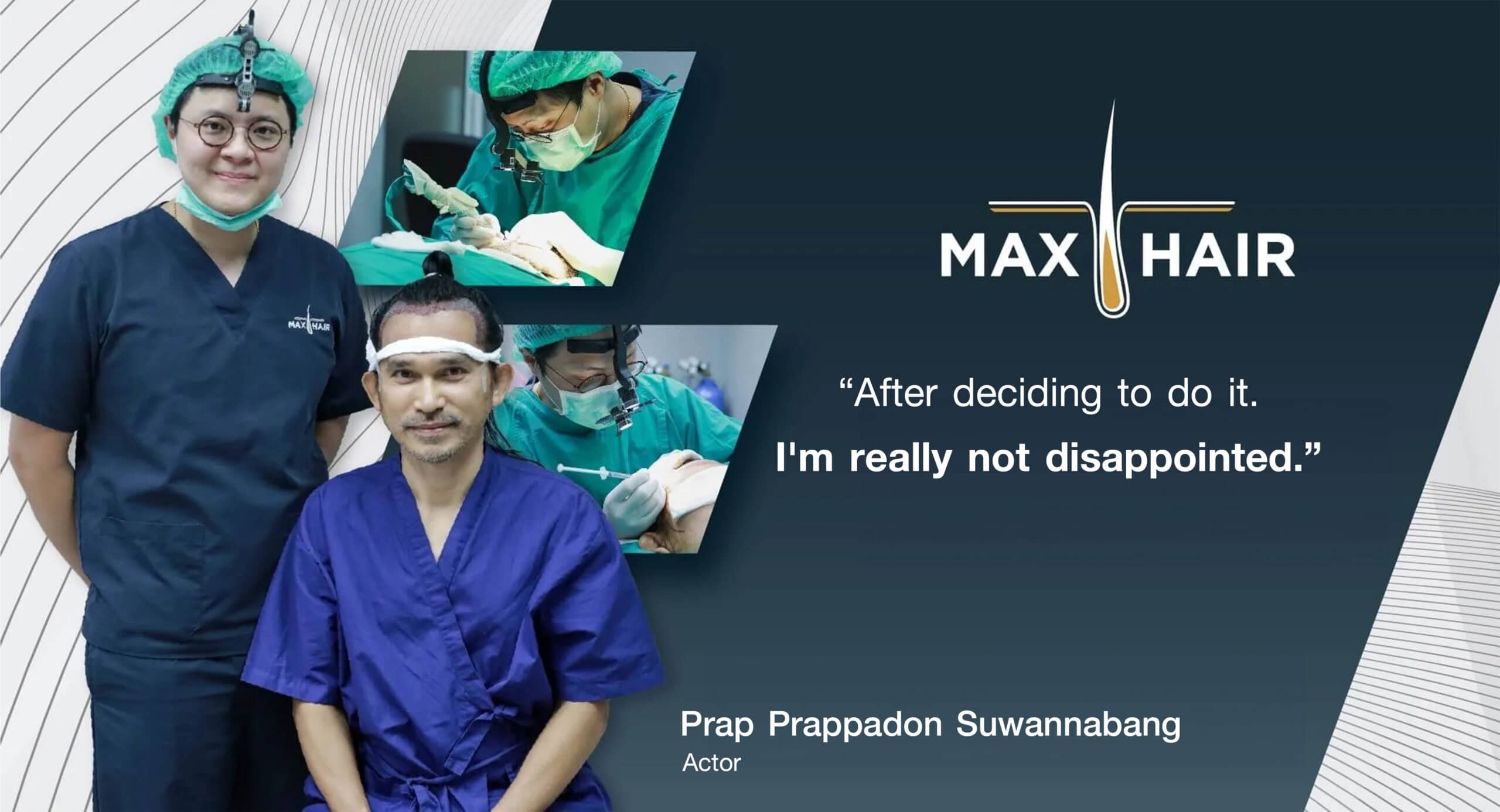 Testimonial for Max Hair Thailand from Prap Prappadon Suwannabang