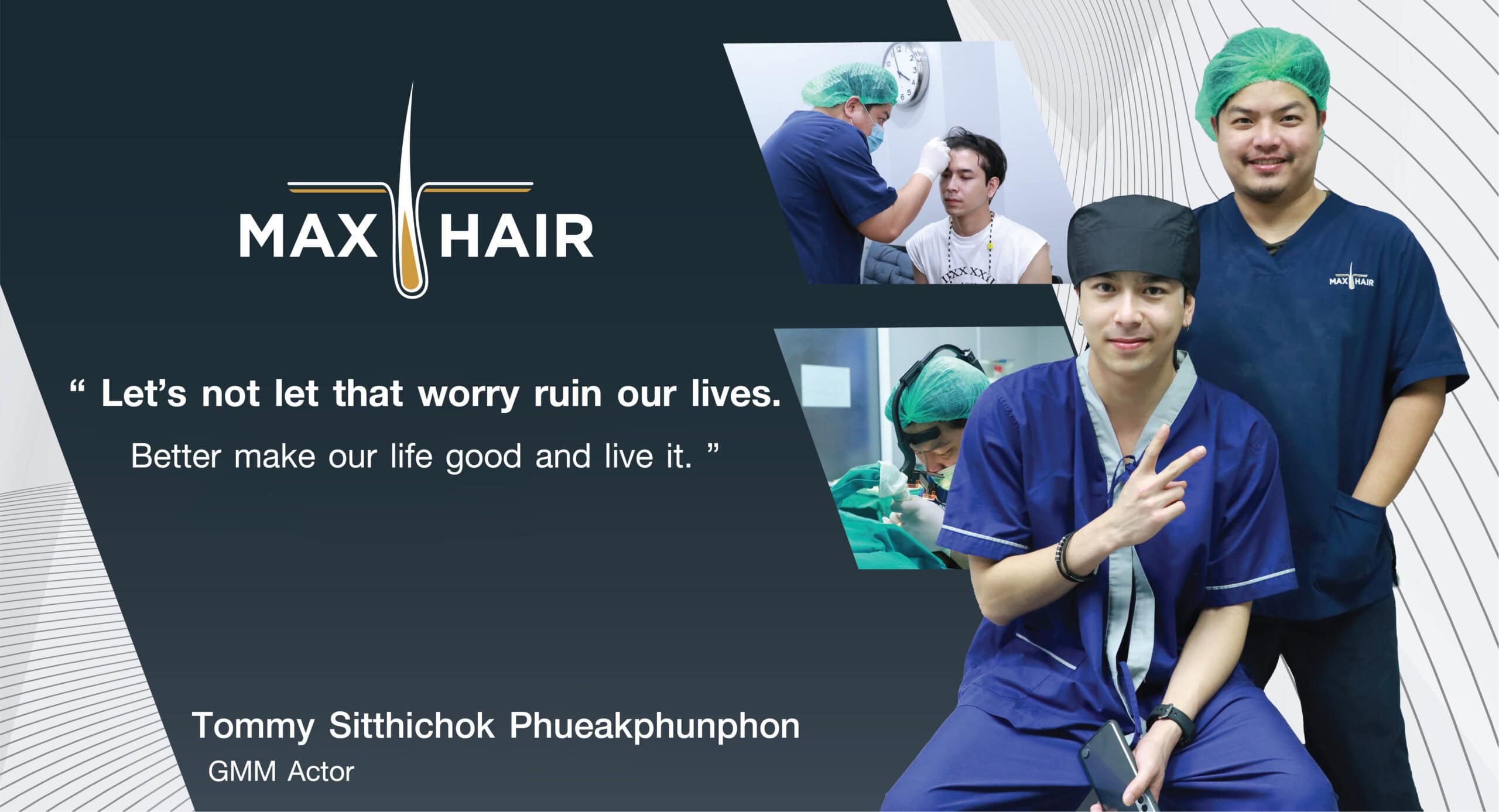 Tommy Sitthichok after receiving a hair transplant service