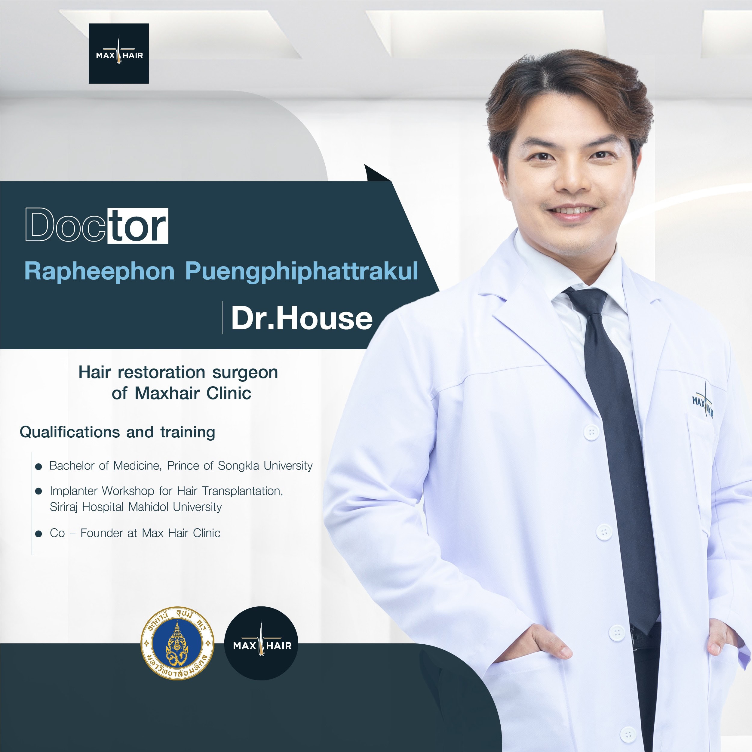 Dr.Rapheephon Puengphiphattrakul, Hair restoration surgeon of Maxhair Clinic