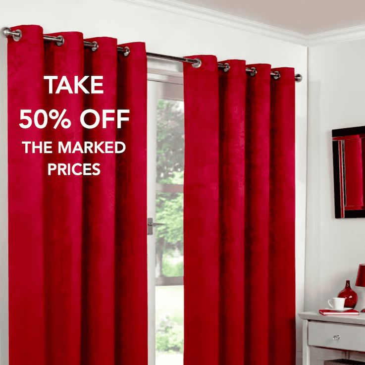 Blackout Curtains - Red