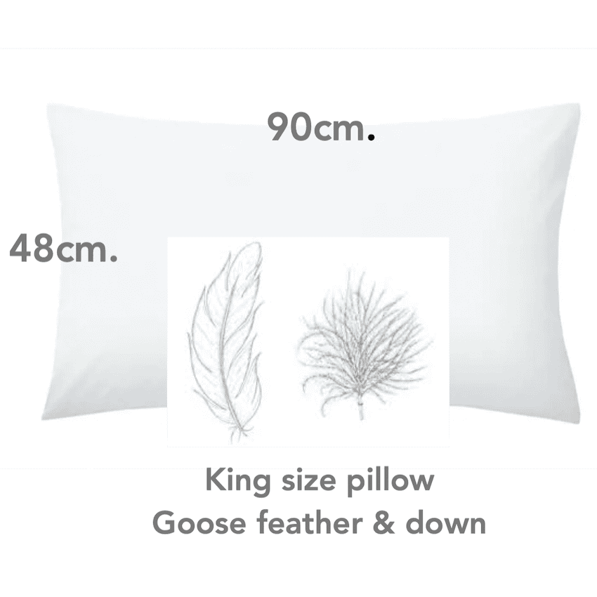 Super King White Goose Feather & Down 3 Ft pillow
