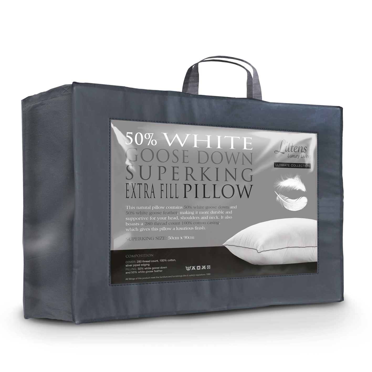 Superking Goose Down and Feather Pillow