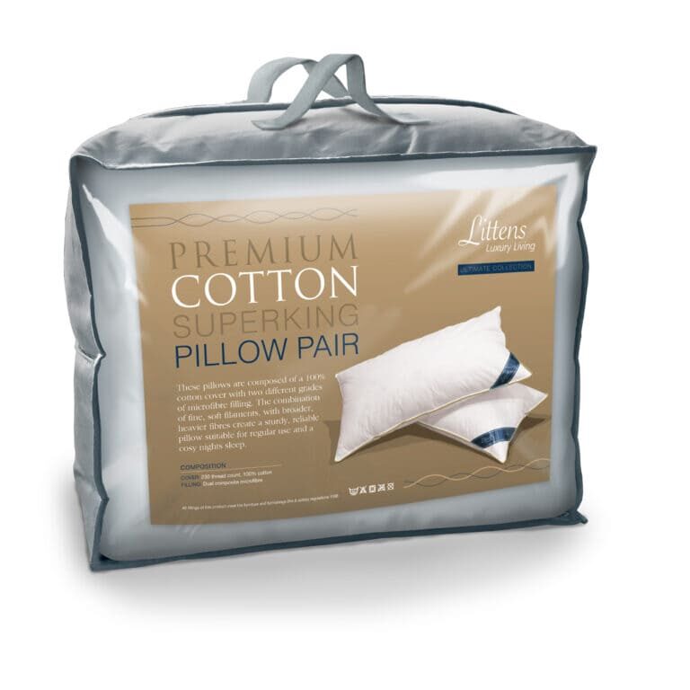 Littens Premium Cotton Superking Pair Pillows