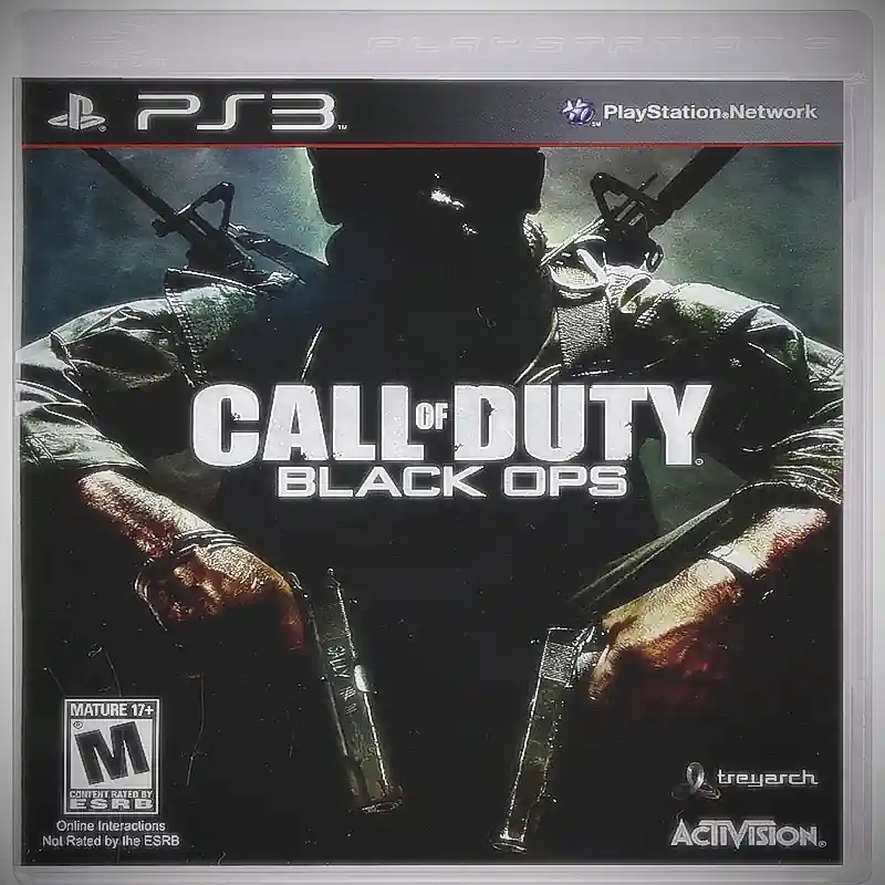 Portada original del videojuego Call of Duty Black Ops PS3-Juego Original con arte de guerra y logotipo oficial de Activision.