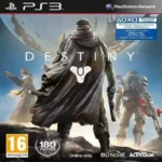 Portada oficial del juego Destiny PS3 con el Guardián y fondo galáctico, formato Blu-ray físico