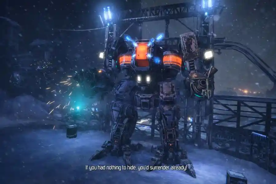 Lost Planet 3 combate con mecha en planeta helado