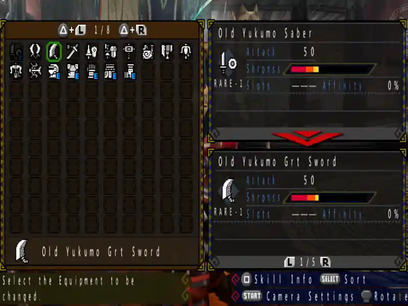 monster-hunter-3rd-hd-ps3-menu-equipamiento Menú de equipamiento y personalización en Monster Hunter 3rd HD PS3