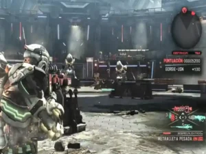 Gameplay de Vanquish PS3 mostrando combate rápido, disparos y tecnología ARS en alta velocidad