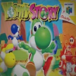 Portada original del juego Yoshi Story para Nintendo 64 con arte retro colorido y el personaje Yoshi