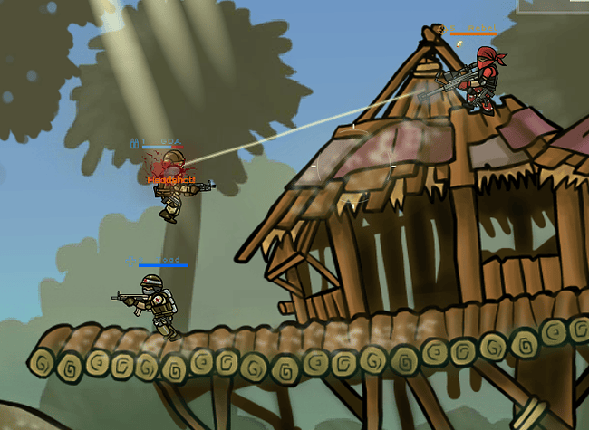 Explosive firefight in a tower defense game with soldiers and tactical combat.