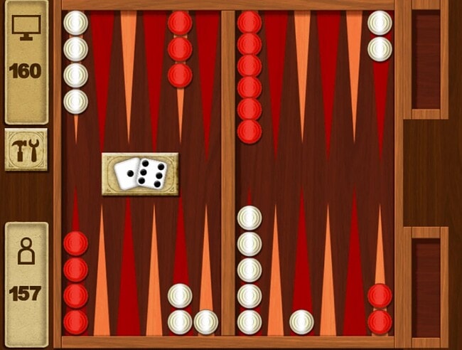 1. Colorful Backgammon Game with Dice and Play Area.