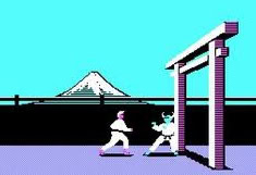 Jumping martial arts game with Mount Fuji backdrop and traditional torii gate.