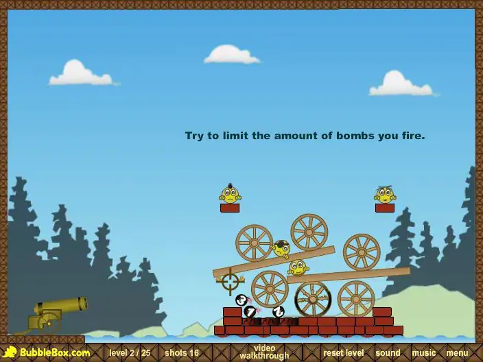 Explosive Cannon Defense Game with Moving Targets.