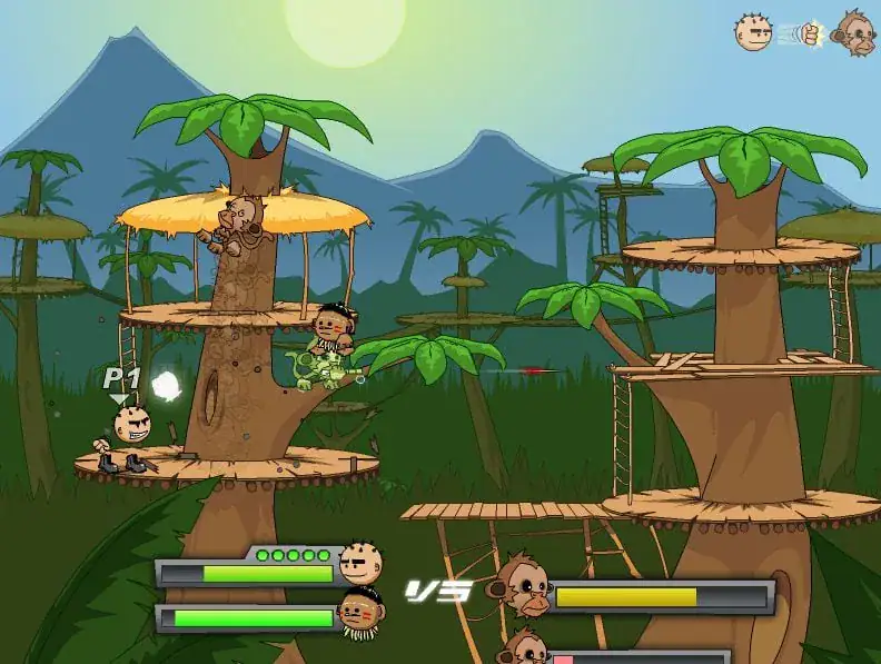 Viking VS Monkey: Jungle Battle - Exciting Gameplay in a Treehouse Arena.