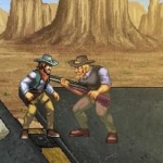 Wild West Duel Retro Pixel Art Action Game.