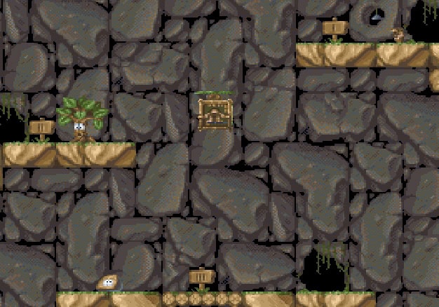 Escaping the Cave - Classic Platformer Game with Puzzles and Hidden Treasures.