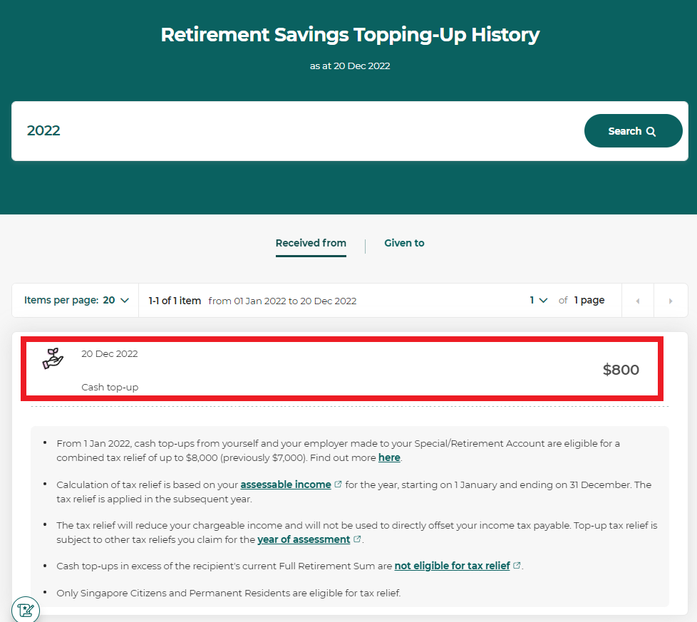 How to Top-up CPF Special Account
