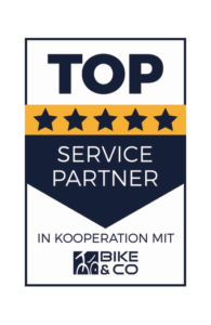 Bild des Siegels für die Auszeichnung als BIKE&CO Top Service Partner