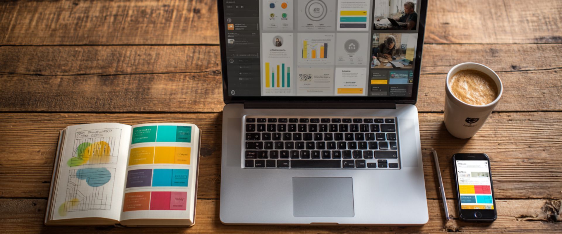 Emprendedora trabajando en su marca y definiendo qué poner en su web desde cero
