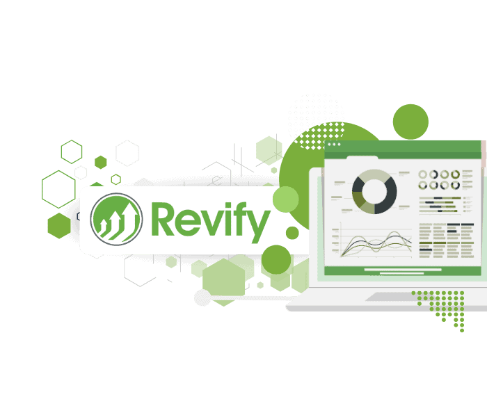 Revify analytics dashboard showing data visualization and performance metrics.