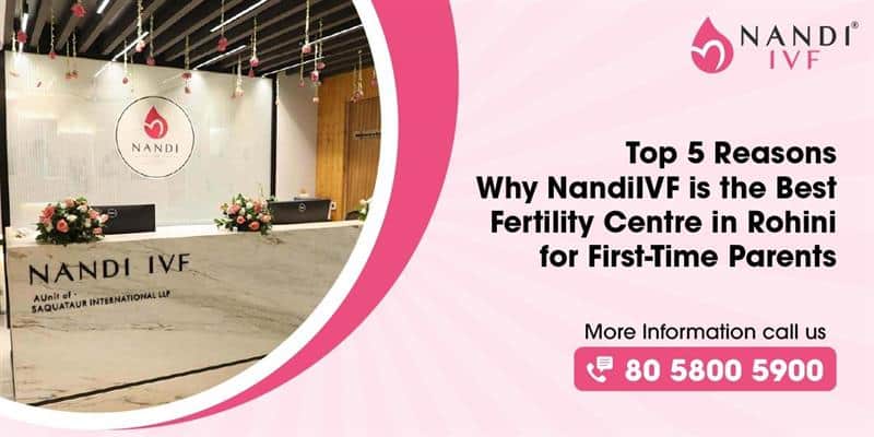 Modern Nandi IVF reception area with floral decor and branding.