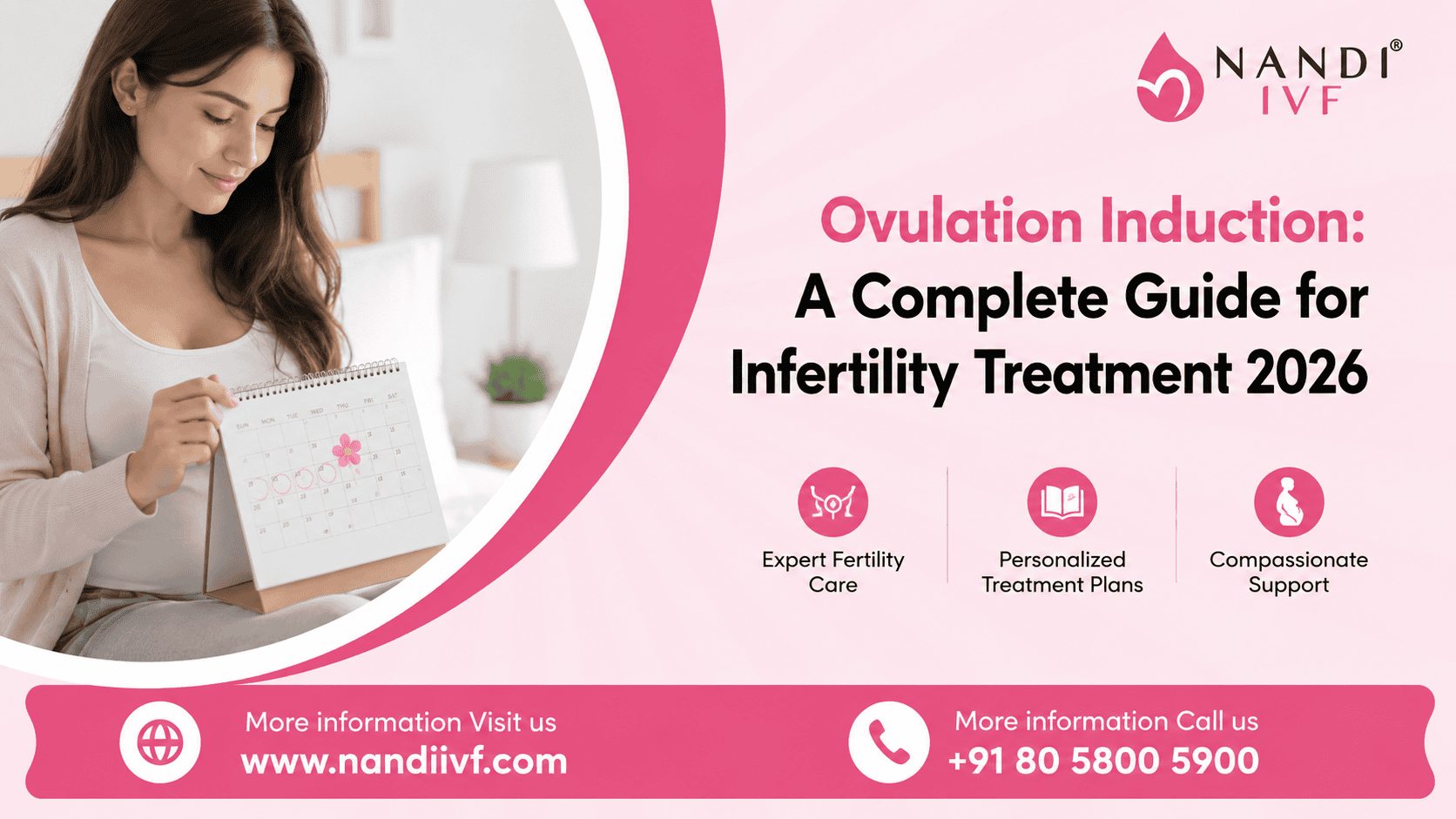 Woman reviewing ovulation calendar for infertility treatment at Nandi IVF.