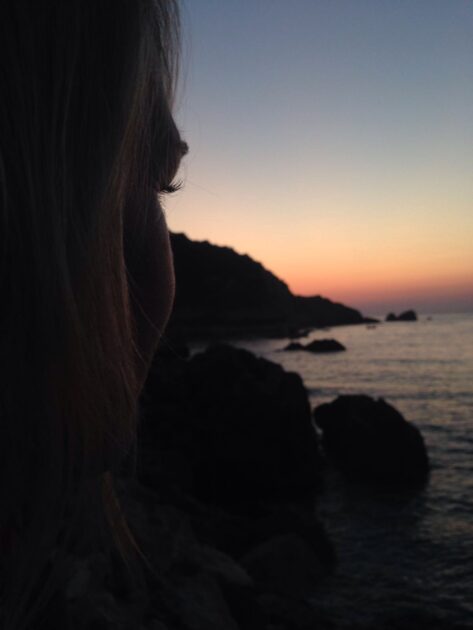 Zonsondergang Agios Nikitas op Lefkas Irene