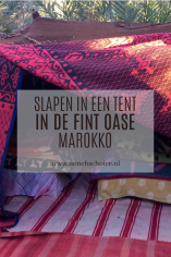 Slapen in een tent in de Fint Oase in Marokko