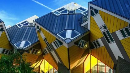 Bijzonder overnachten met kinderen in Nederland, kubuswoning Piet Blom Rotterdam
