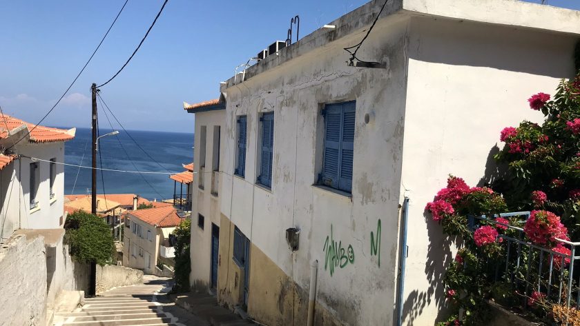Koroni op de Peloponessos, smalle straatjes en trappen