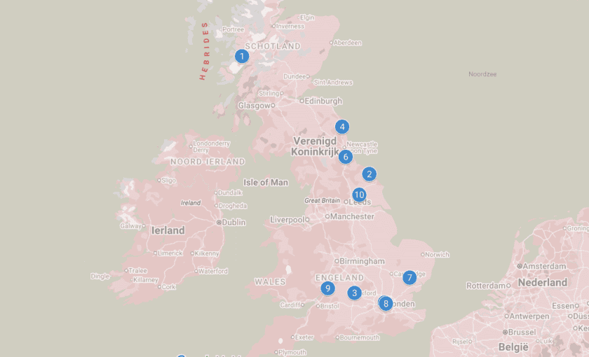 De gaafste Harry Potter filmlocaties in Engeland en Schotland op de kaart