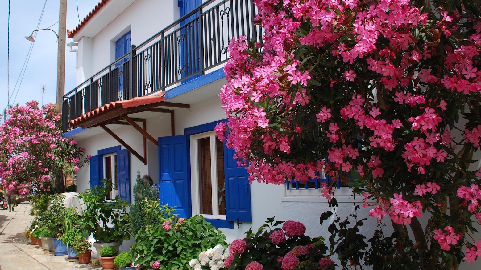 Samos Griekenland - huis met bougainvillea