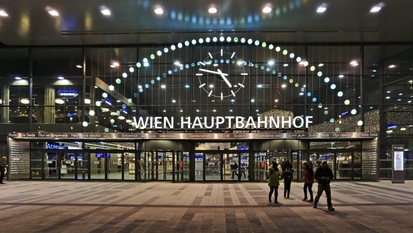 Wien-Hauptbahnhof, wandelroute Before Sunrise door Wenen