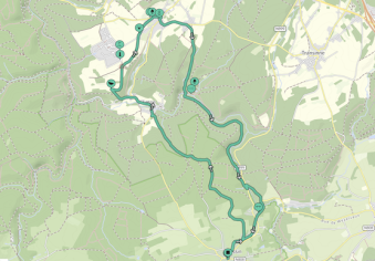 Wandelen Maissin naar Redu routekaart