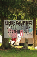 Kleinschalige campings op maximaal 5 uur rijden
