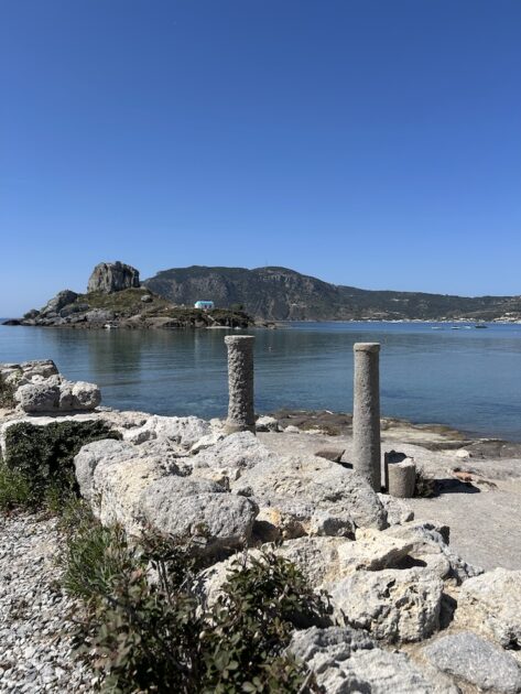 Kefalos Kos ruïne Agios Stefanos-basiliek uitzicht op Kastri