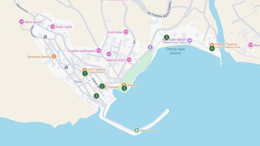 Beste restaurants in Agia Galini op Kreta met vegan opties op de kaart