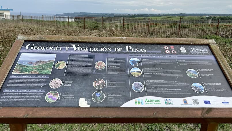 Faro de Cabo Peñas informatiebord geologie