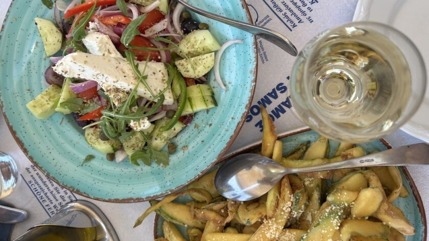 Kokkari op Samos lunch bij retaurant Stathis