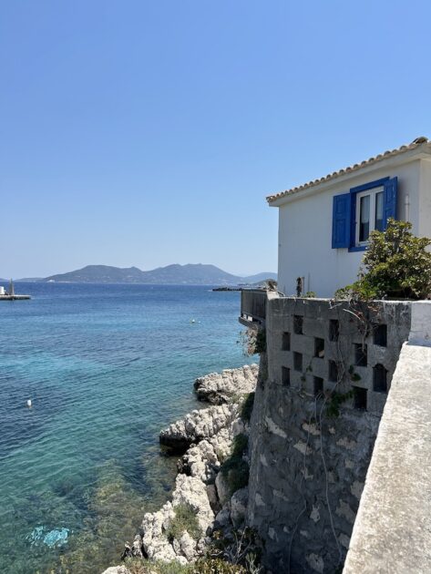 Kokkari op Samos uitzicht op zee