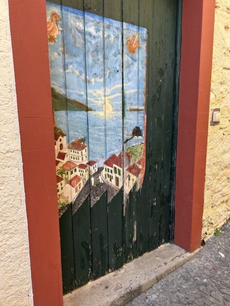 Funchal oude centrum beschilderde deur