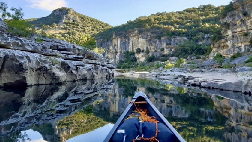 Mooiste kleine campings in de Ardèche, Camping des Gorges, Saint-Martin, Ardeche kano op rivier