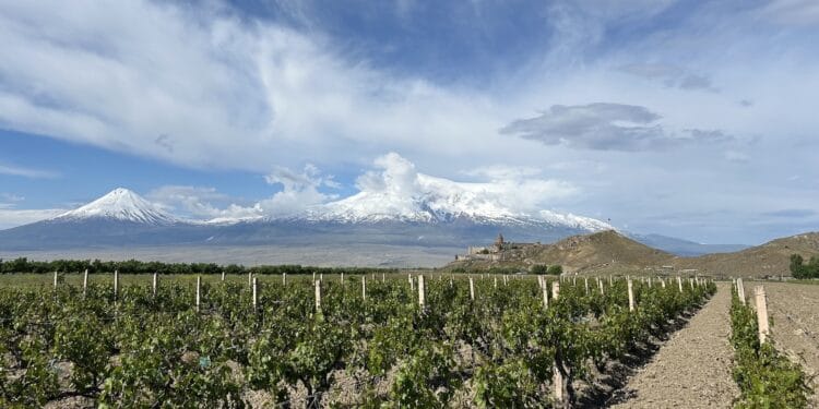 Armenië, Khor Virap, Ararat op achtergrond