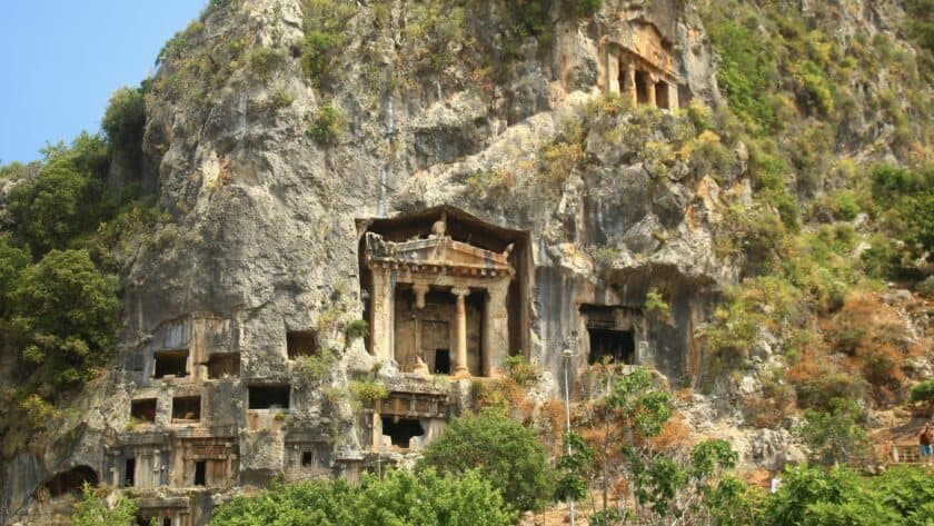 Fethiye, Lycische kust, Turkije, rotsgraven