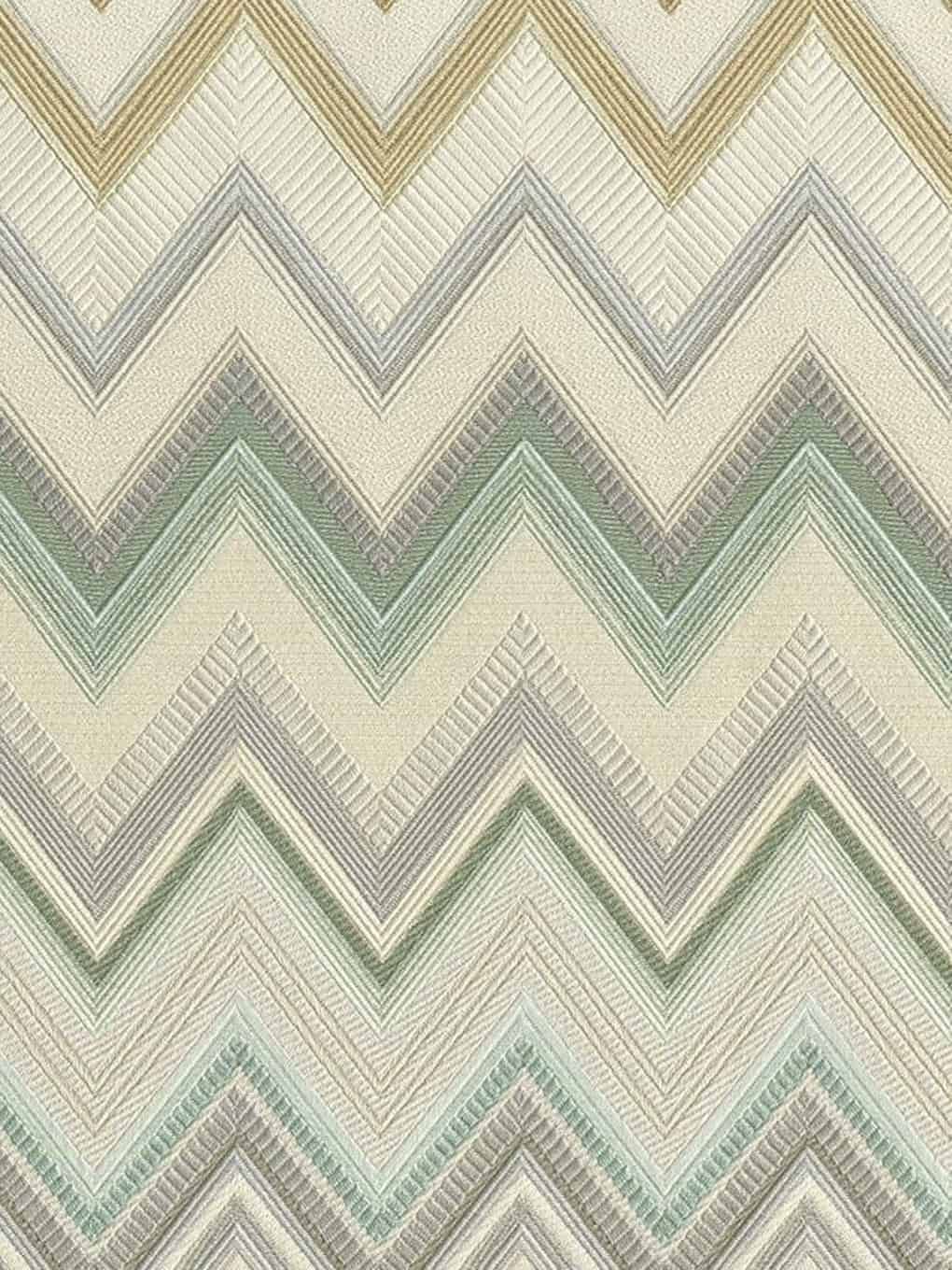Chevron patterned fabric in soft pastel shades, ideal for stylish home accents and upholstery.