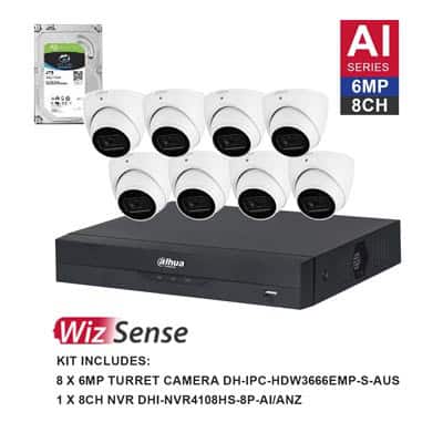 DAHUA 6MP 8CH KIT WITH 8x TURRET CAMERAS